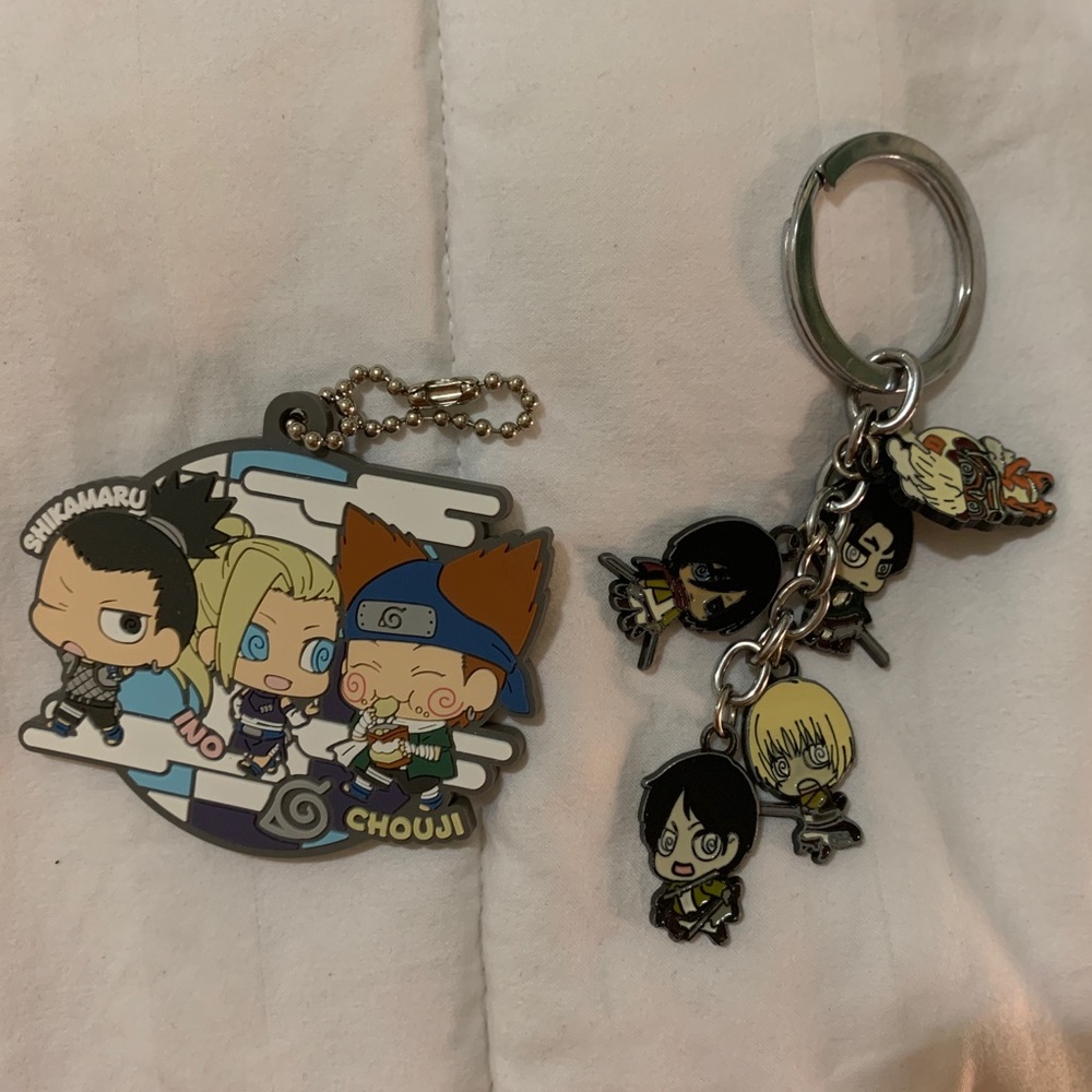 Naruto Team Keychain + Attack on Titan Keychain